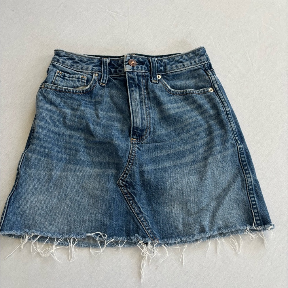 Abercrombie & Fitch Blue A-Line Mini Denim Skirt Size 25